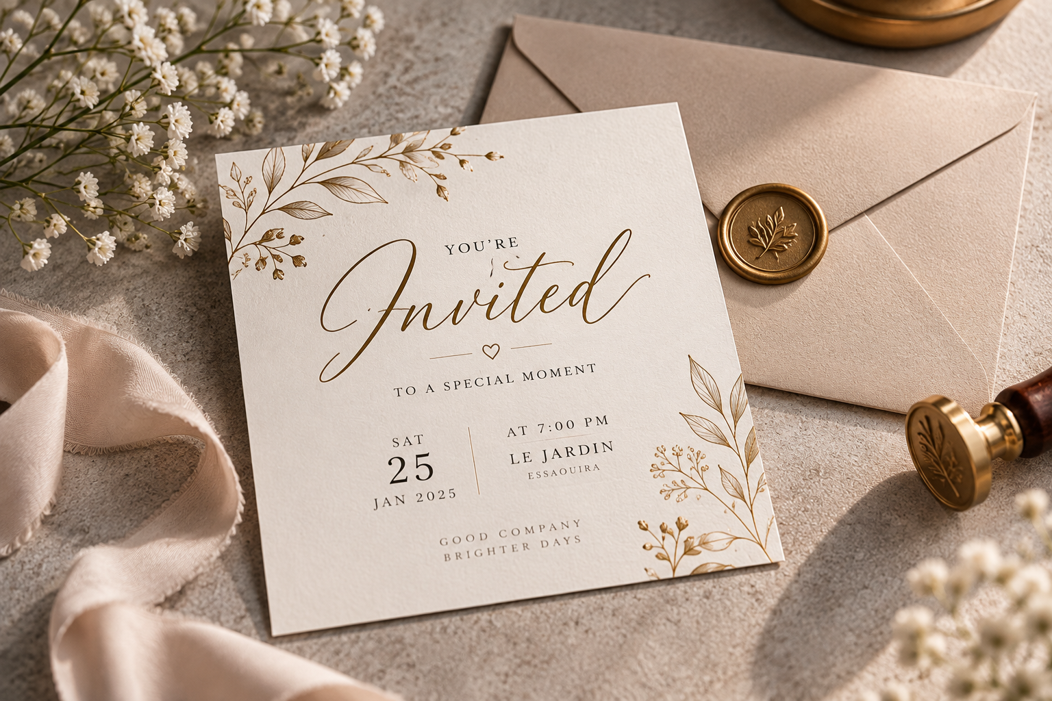 Invitation imprimée par INKIFY
